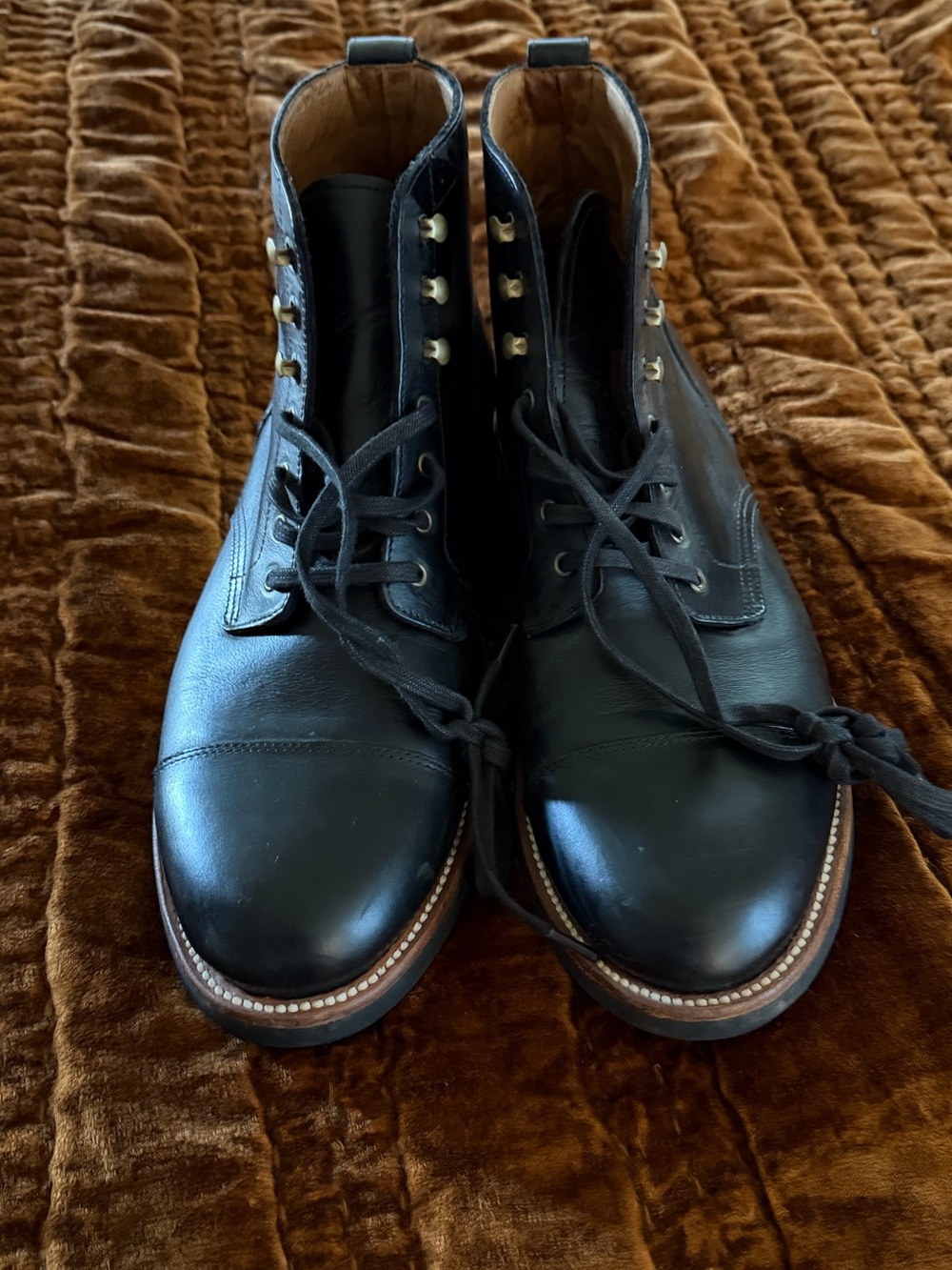 Jcrew Black Leather Men's Lace-Up Boots